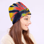 Black Backed Spiral Tie Dye Print Beanie