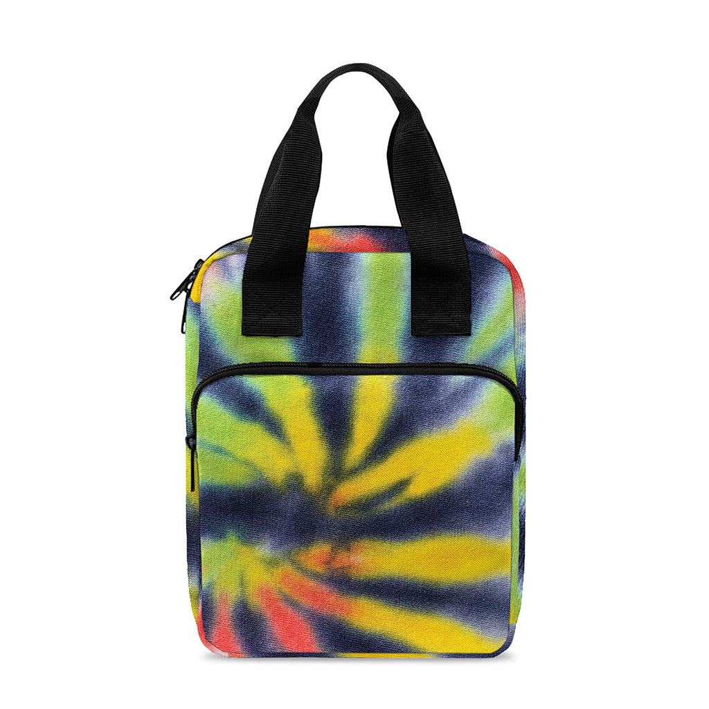 Black Backed Spiral Tie Dye Print Bible Tote Bag