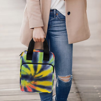 Black Backed Spiral Tie Dye Print Bible Tote Bag