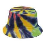 Black Backed Spiral Tie Dye Print Bucket Hat