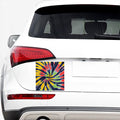 Black Backed Spiral Tie Dye Print Car Sticker