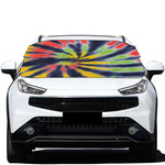 Black Backed Spiral Tie Dye Print Car Windshield Snow Cover