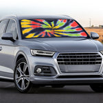 Black Backed Spiral Tie Dye Print Car Windshield Sun Shade