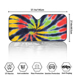 Black Backed Spiral Tie Dye Print Car Windshield Sun Shade