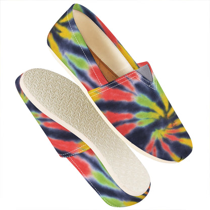 Black Backed Spiral Tie Dye Print Casual Shoes