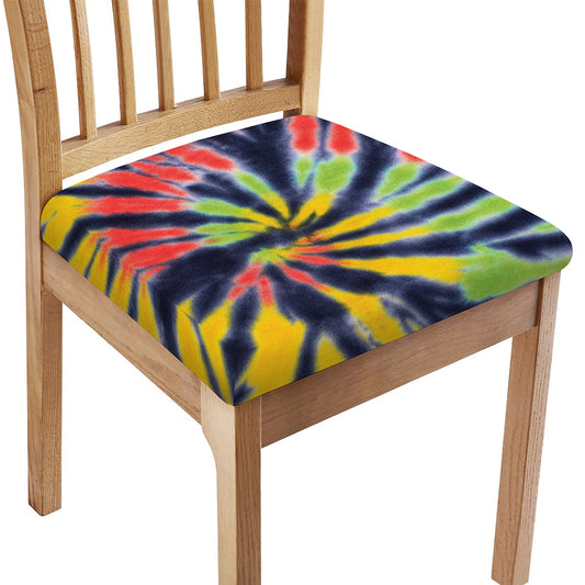 Black Backed Spiral Tie Dye Print Chair Cushion Cover