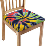 Black Backed Spiral Tie Dye Print Chair Cushion Cover