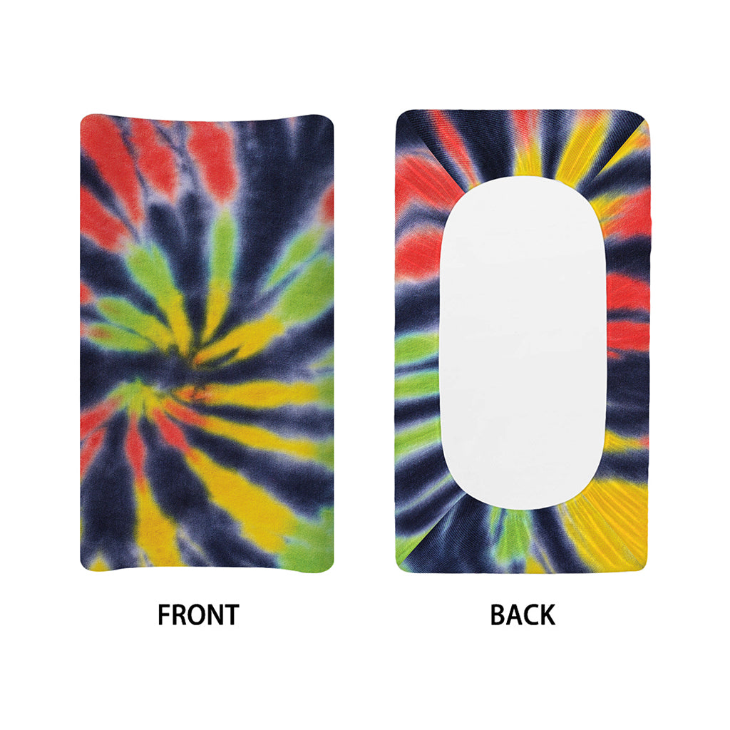 Black Backed Spiral Tie Dye Print Changing Pad Cover