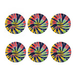 Black Backed Spiral Tie Dye Print Coaster Set