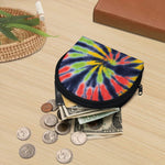 Black Backed Spiral Tie Dye Print Coin Purse