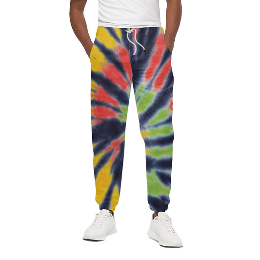 Black Backed Spiral Tie Dye Print Cotton Pants