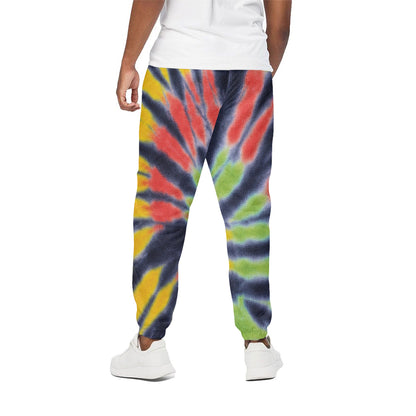 Black Backed Spiral Tie Dye Print Cotton Pants
