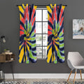 Black Backed Spiral Tie Dye Print Grommet Curtain Panels