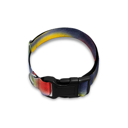 Black Backed Spiral Tie Dye Print Dog Collar