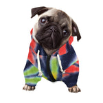 Black Backed Spiral Tie Dye Print Dog Zip Up Hoodie