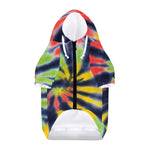 Black Backed Spiral Tie Dye Print Dog Zip Up Hoodie