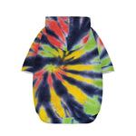 Black Backed Spiral Tie Dye Print Dog Zip Up Hoodie