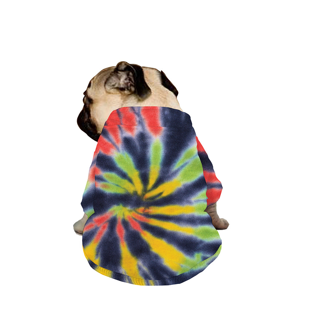 Black Backed Spiral Tie Dye Print Dog Zip Up Jacket