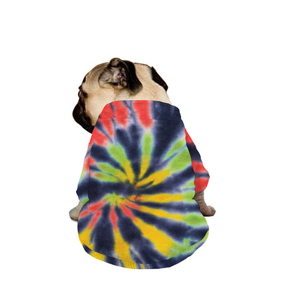 Black Backed Spiral Tie Dye Print Dog Zip Up Jacket