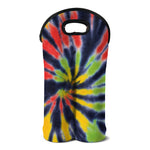 Black Backed Spiral Tie Dye Print Double Neoprene Wine Tote