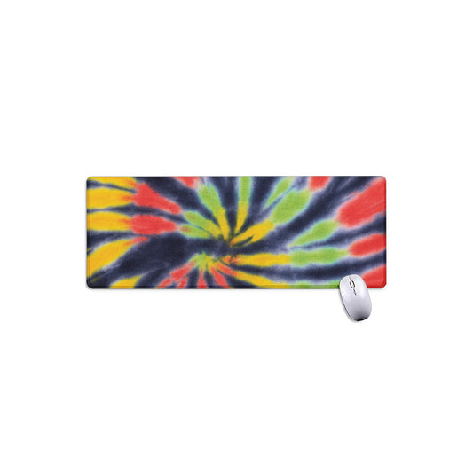 Black Backed Spiral Tie Dye Print Extended Mouse Pad