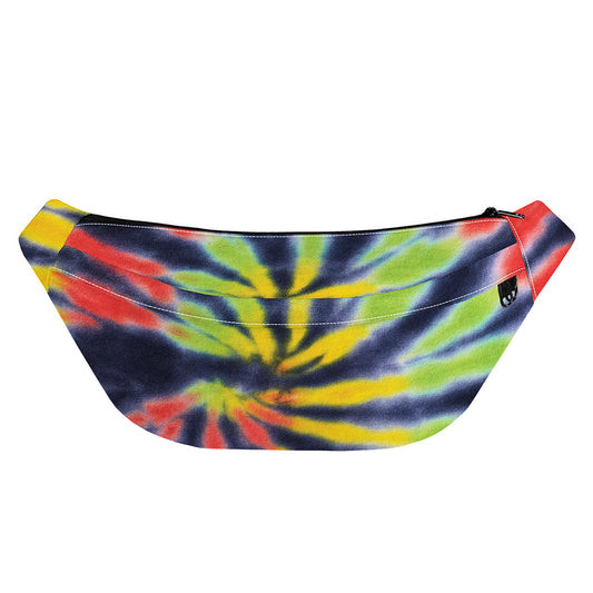 Black Backed Spiral Tie Dye Print Fanny Pack