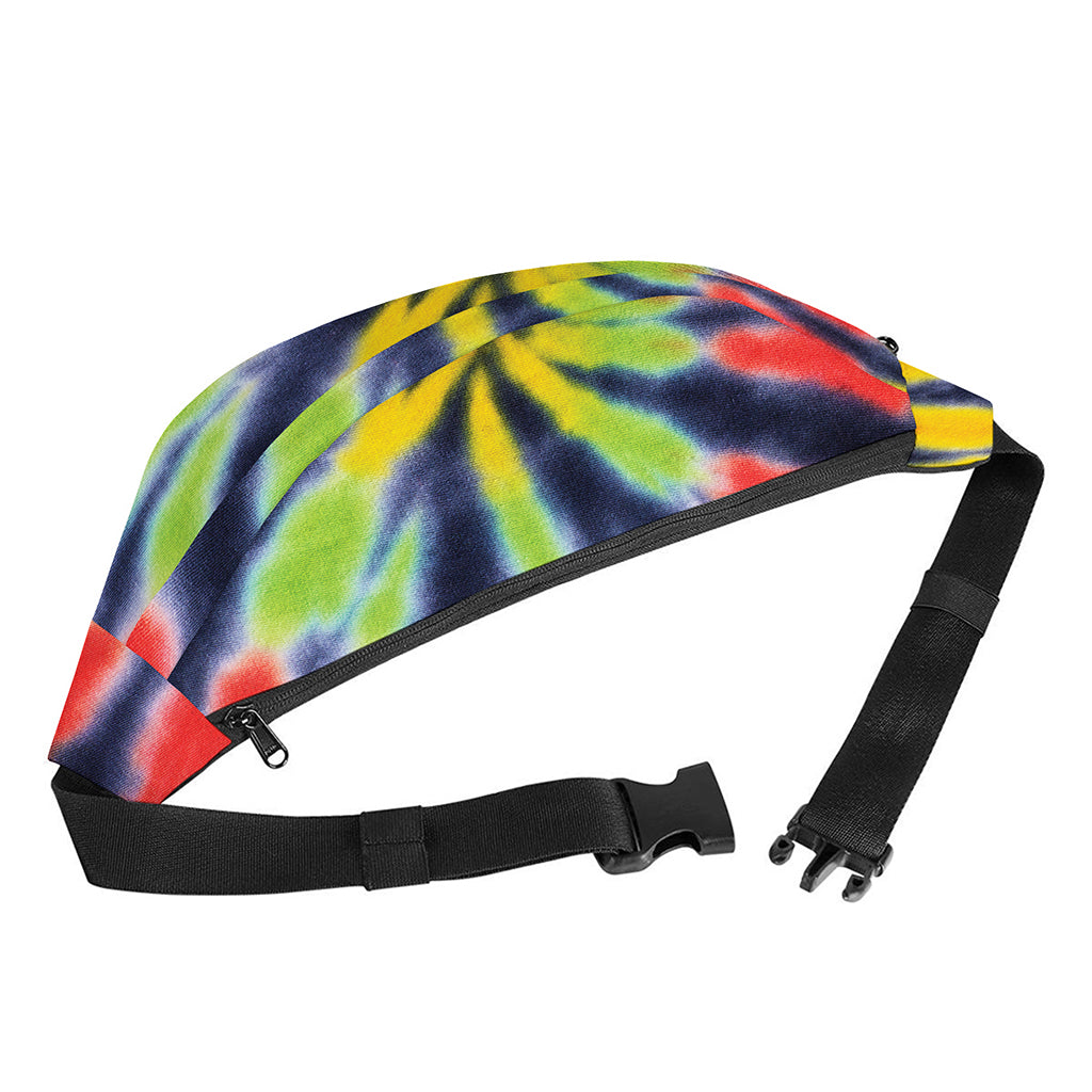 Black Backed Spiral Tie Dye Print Fanny Pack
