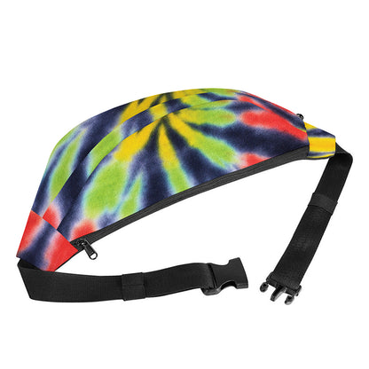 Black Backed Spiral Tie Dye Print Fanny Pack