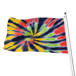 Black Backed Spiral Tie Dye Print Flag