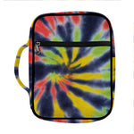 Black Backed Spiral Tie Dye Print Front Pocket Bible Bag