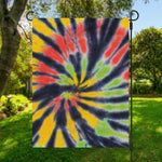 Black Backed Spiral Tie Dye Print Garden Flag