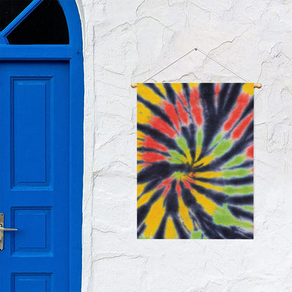 Black Backed Spiral Tie Dye Print Garden Flag
