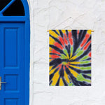 Black Backed Spiral Tie Dye Print Garden Flag