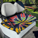 Black Backed Spiral Tie Dye Print Golf Cart Seat Cover