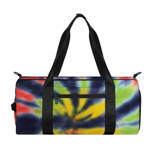 Black Backed Spiral Tie Dye Print Gym Bag