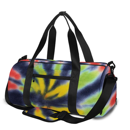 Black Backed Spiral Tie Dye Print Gym Bag