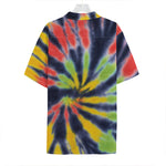 Black Backed Spiral Tie Dye Print Hawaiian Shirt