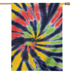 Black Backed Spiral Tie Dye Print House Flag