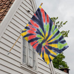 Black Backed Spiral Tie Dye Print House Flag