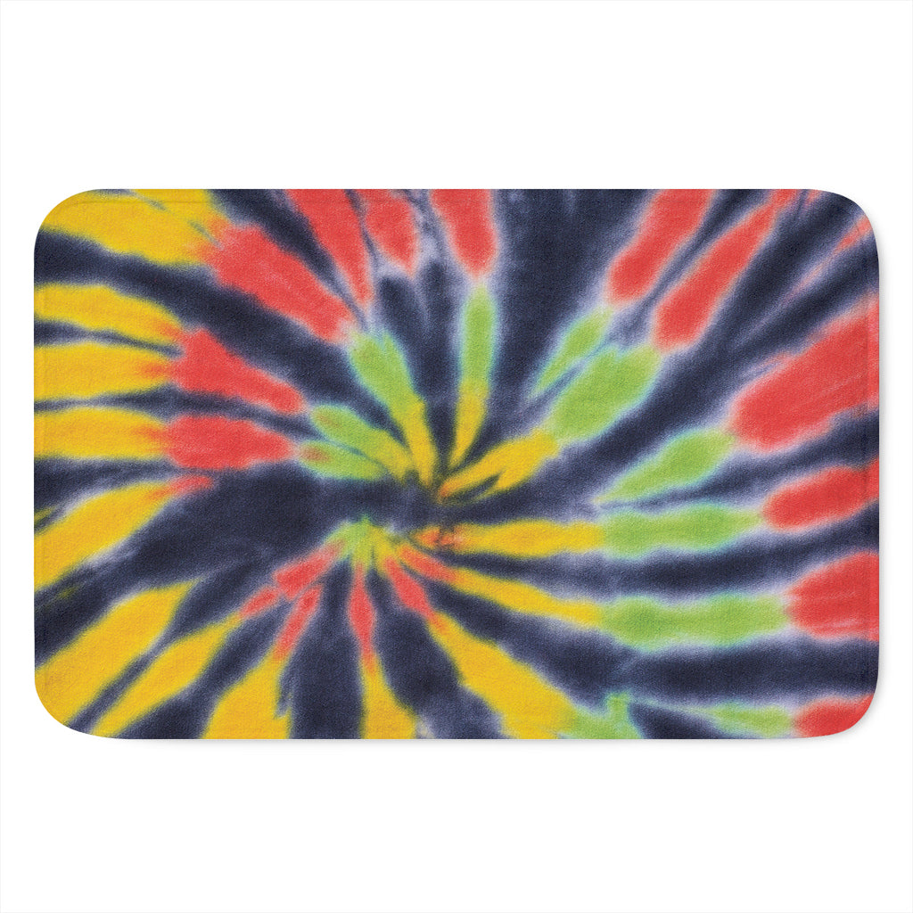 Black Backed Spiral Tie Dye Print Indoor Door Mat