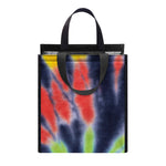 Black Backed Spiral Tie Dye Print Insulated Lunch Tote