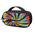 Black Backed Spiral Tie Dye Print Insulin Cooler Travel Case