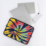 Black Backed Spiral Tie Dye Print Laptop Sleeve