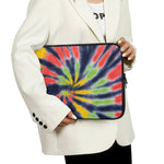 Black Backed Spiral Tie Dye Print Laptop Sleeve