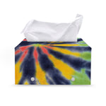 Black Backed Spiral Tie Dye Print Leather Tissue Box Cover