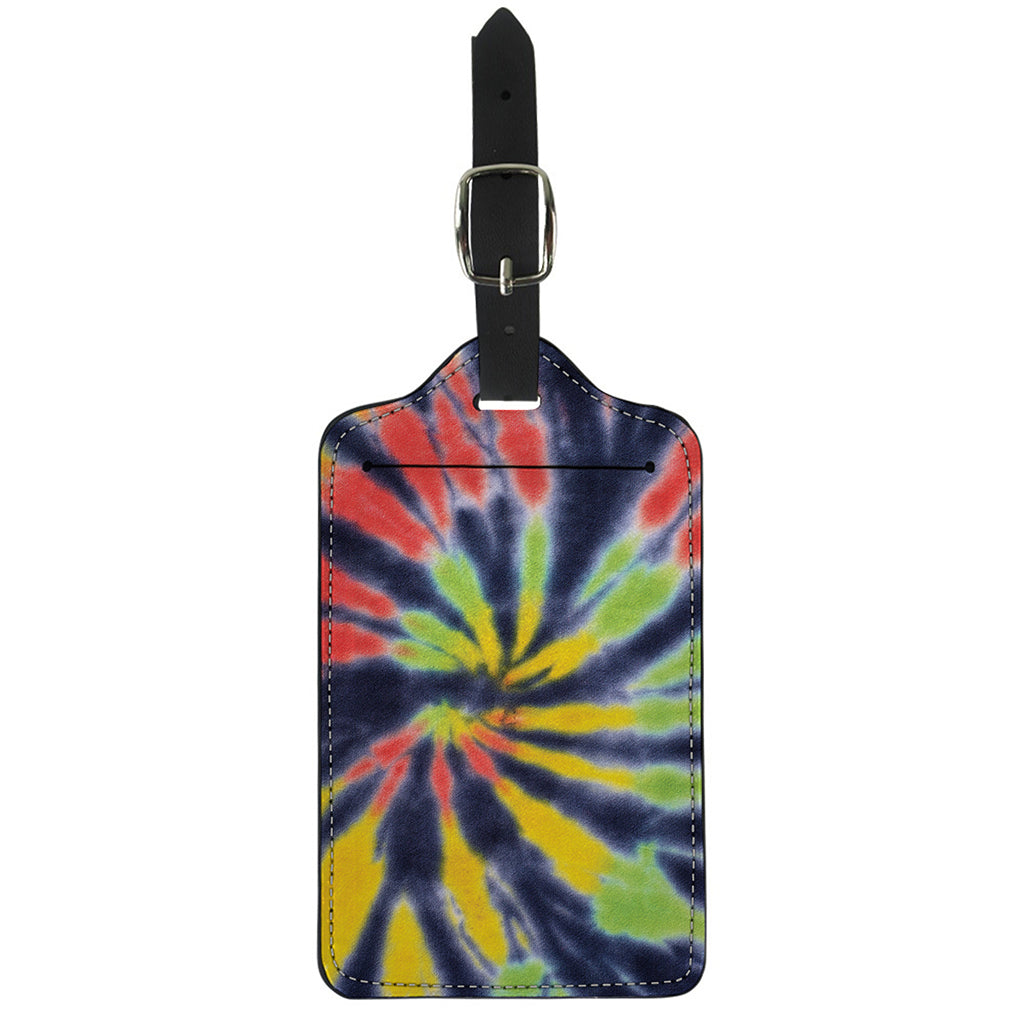 Black Backed Spiral Tie Dye Print Luggage Tag