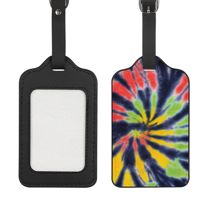Black Backed Spiral Tie Dye Print Luggage Tag