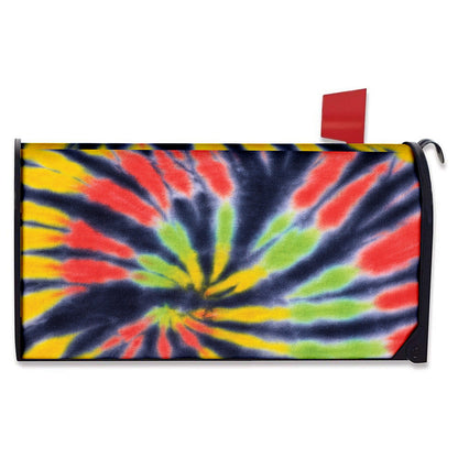 Black Backed Spiral Tie Dye Print Mailbox Cover