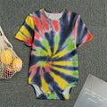 Black Backed Spiral Tie Dye Print Men's Bodysuit