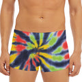 Black Backed Spiral Tie Dye Print Men's Short Boxer Briefs